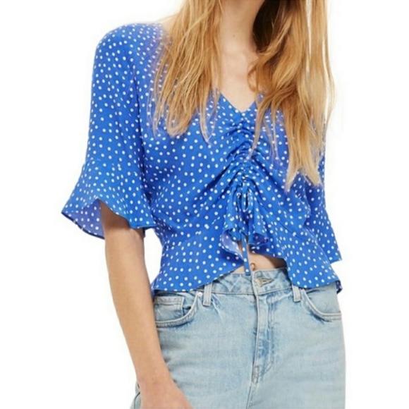 topshop polka dot crop top